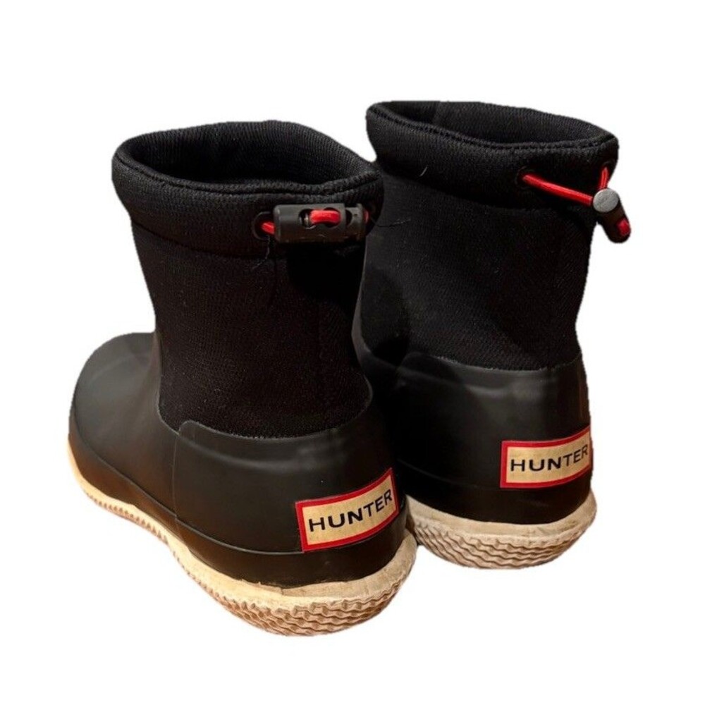 HUNTER Chelsea Rain Boots Flat Heel Calendar Sole Black Women’s Size 7